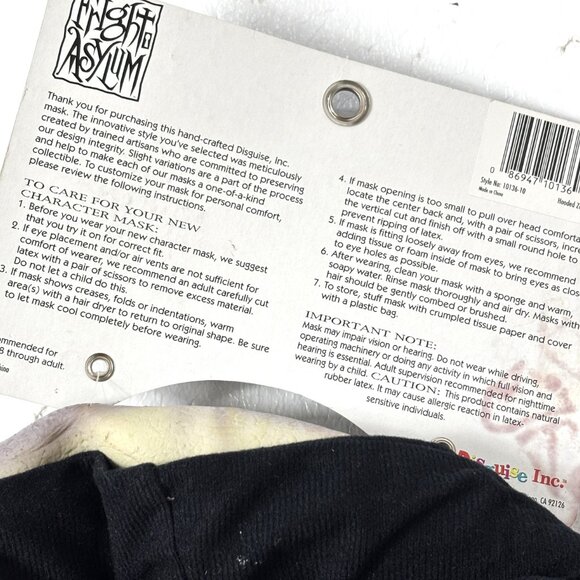 Disguise Fright Asylum Hooded Zombie Halloween Monster Mask NOS – NWT - Picture 9 of 11